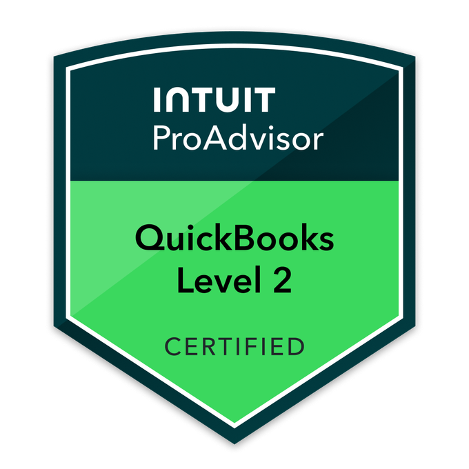QuickBooks Online Level 2 certified badge